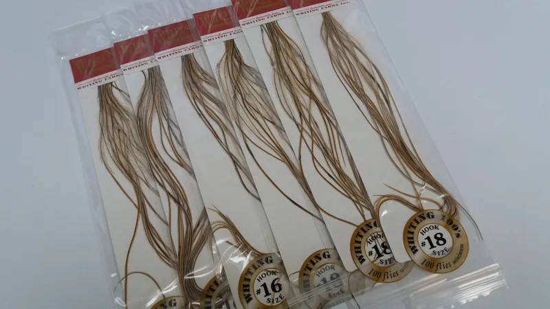 Whiting 100 Saddle Hackle Pack in Golden Badger-1